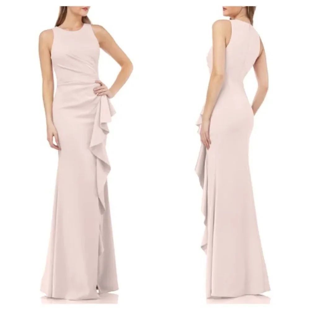 Carmen Marc Valvo Couture Infusion Ruffle Gown Sz2